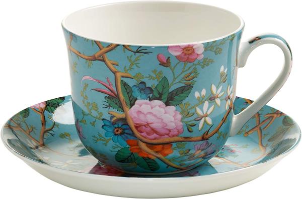 Frühstückstasse 460 ml VICTORIAN GARDEN mit Untertasse KILBURN von Maxwell & Williams