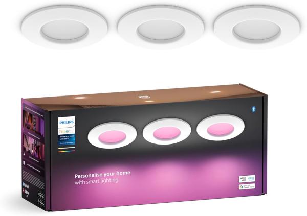 Philips Hue White & Col. Amb. Slim Recessed 90mm 3er weiß