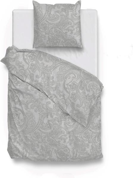 Zo! Home Cotton Bettwäsche 200x200 Paisley di Lino Dove grey silber grau meliert