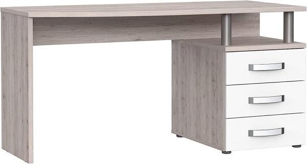 'Rondino' Schreibtisch, Sandeiche/ weiß Hochglanz, 70,2 x 59,9 x 138 cm