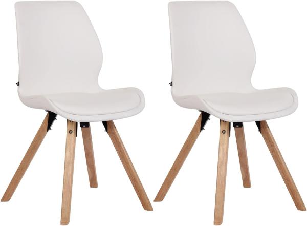 2er Set Stuhl Luna Kunstleder (Farbe: weiß)