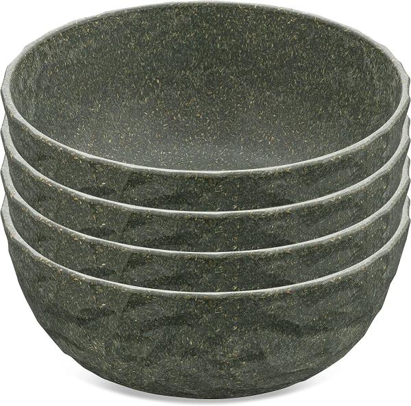 Koziol Schale 4er-Set Club Bowl, Schüsseln, Kunststoff-Holz-Mix, Nature Ash Grey, 700 ml, 5004701