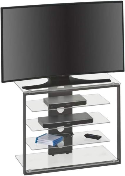 TV-Rack, Weißglas,140 x 42,6 x 41,7 cm