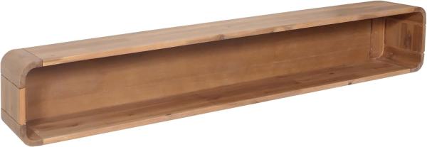 Wandregal HWC-M47, Hängeregal Schweberegal Regal, Fach, Akazie Massiv-Holz gebeizt 160cm 9kg