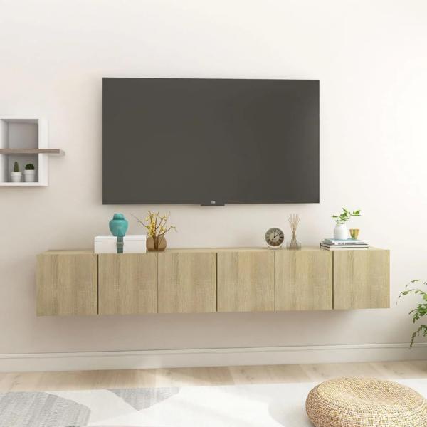 vidaXL TV-Hängeschränke 3 Stk. Sonoma-Eiche 60x30x30 cm