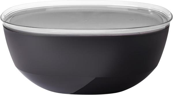 Mepal – Servierschale mit Deckel Silueta – Spülmaschinen- und mikrowellenfest – Salatschüssel – Tapas Teller – Geschirr – 5000 ml – Nordic black