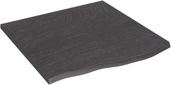 vidaXL Tischplatte Dunkelgrau 60x60x2 cm Massivholz Eiche Behandelt