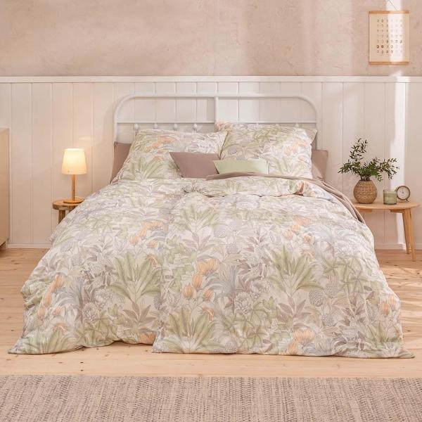 Estella Mako Jersey Bettwäsche 155x220 Florentin natur Blütenmeer 6219-230