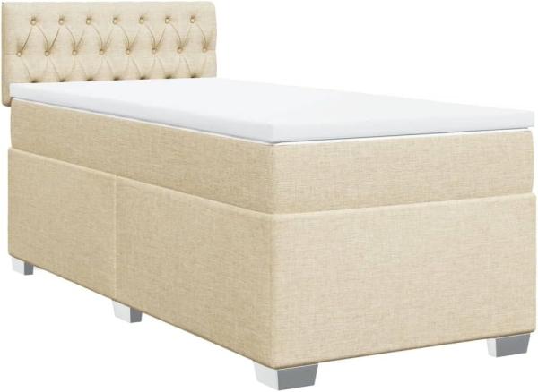 Boxspringbett mit Matratze Creme 90x190 cm Stoff 3288055