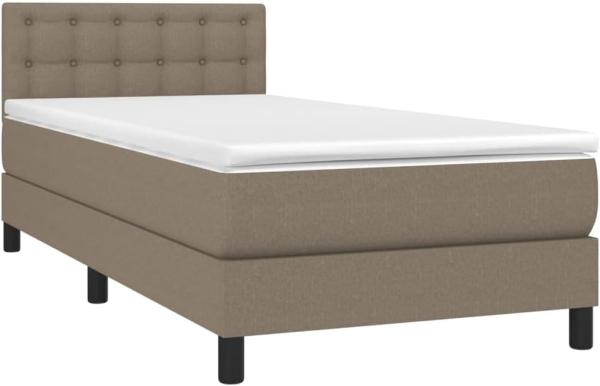 Boxspringbett mit Matratze & LED Taupe 90x200 cm Stoff (Farbe: Taupe)