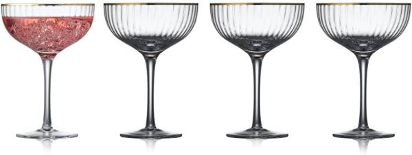 Lyngby Glas Palermo Cocktail glass 31 cl Gold 4 pcs.