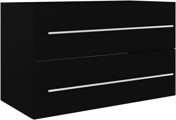 Waschbeckenunterschrank Schwarz 80x38,5x48 cm Holzwerkstoff