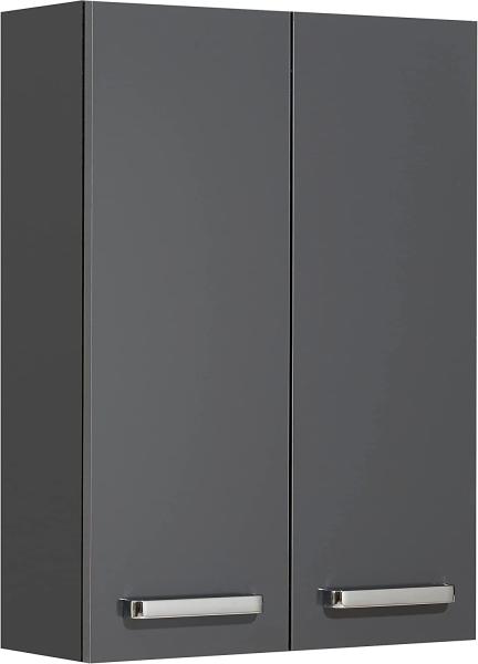 Pelipal Badezimmer Hängeschrank; 311 in Grau-Anthrazit, Glanz, 50 cm breit | Bad Wandschrank; mit 2 Türen und 2 Glas-Einlegeböden