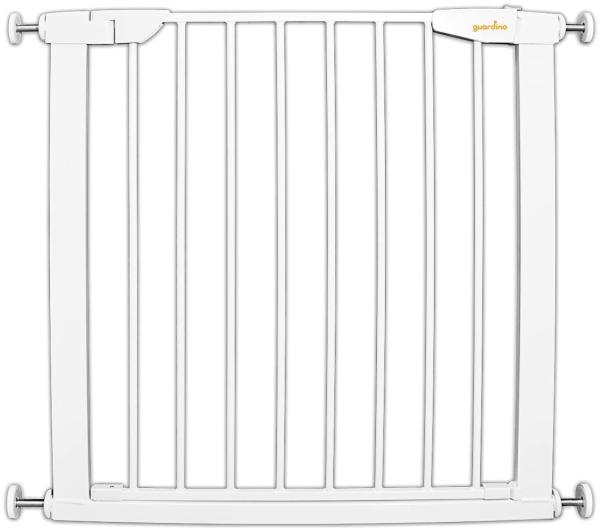 Guardino Türschutzgitter erweiterbar bis 109 cm - Treppenschutzgitter ohne Bohren, 75-81 cm, Weiß