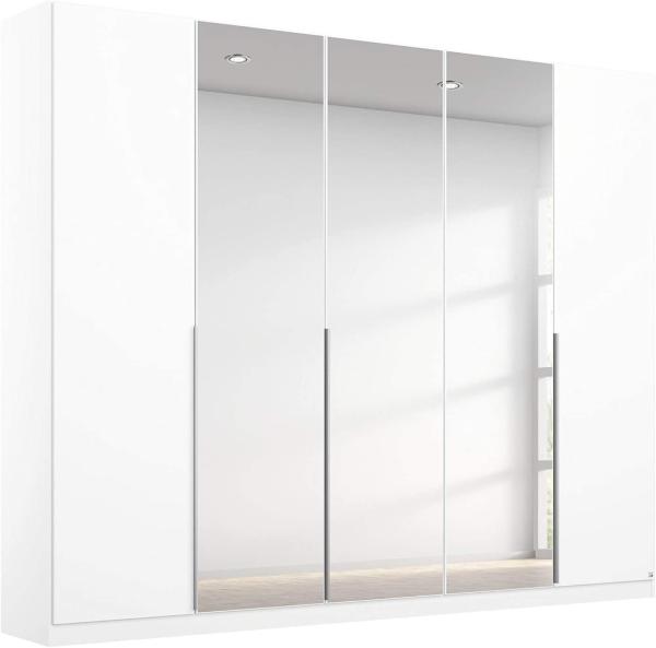 Rauch Möbel Alabama Schrank Kleiderschrank Drehtürenschrank Weiß mit Spiegel 5-türig inklusive Zubehörpaket Basic 3 Kleiderstangen, 3 Einlegeböden BxHxT 226x210x54 cm