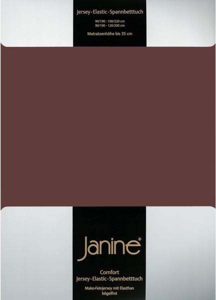 Janine Spannbetttuch 5002 Elastic 140/200 bis 160/220 cm dunkelbraun Fb. 87