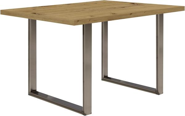 FORTE TABLES Tisch nicht ausziehbar, Holzwerkstoff, Artisan Eiche, 140 x 74. 7 x 90 cm