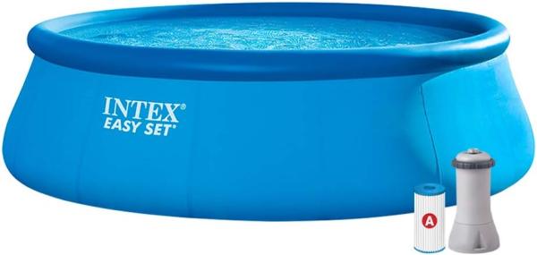 Intex Easy Set Pools K. -F. S. A. B. Aufstellpool mit Filter 457cm x 122cm | Blau