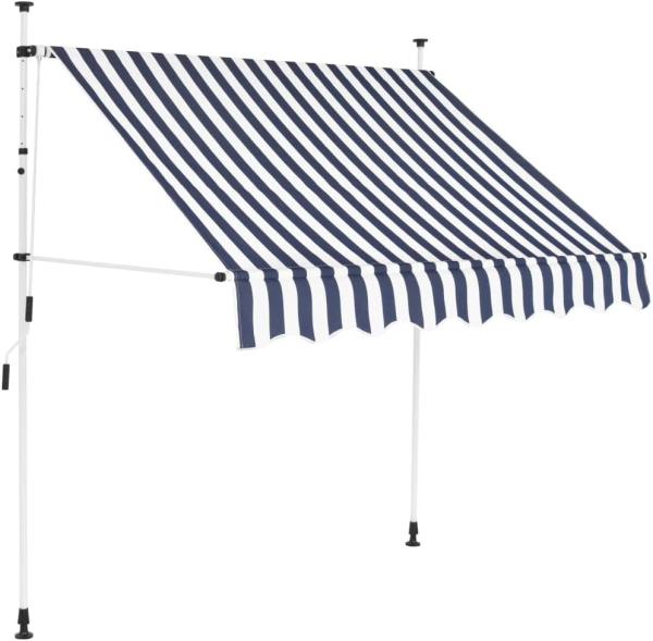 vidaXL Einziehbare Markise Handbetrieben 200 cm Blau/Weiß Gestreift 43220