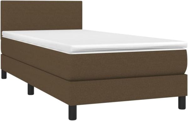 vidaXL Boxspringbett mit Matratze Dunkelbraun 100x200 cm Stoff