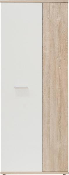 FORTE Net106 Mehrzweckschrank mit 2 Türen, Holzwerkstoff, Sonoma Eiche + Weiß, 68. 90 x 34. 79 x 179. 1 cm