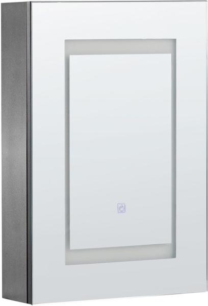 Bad Spiegelschrank schwarz silber mit LED-Beleuchtung 40 x 60 cm MALASPINA