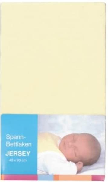 Baby-Plus Spannbettlaken Jersey hellgelb, 40x90 cm