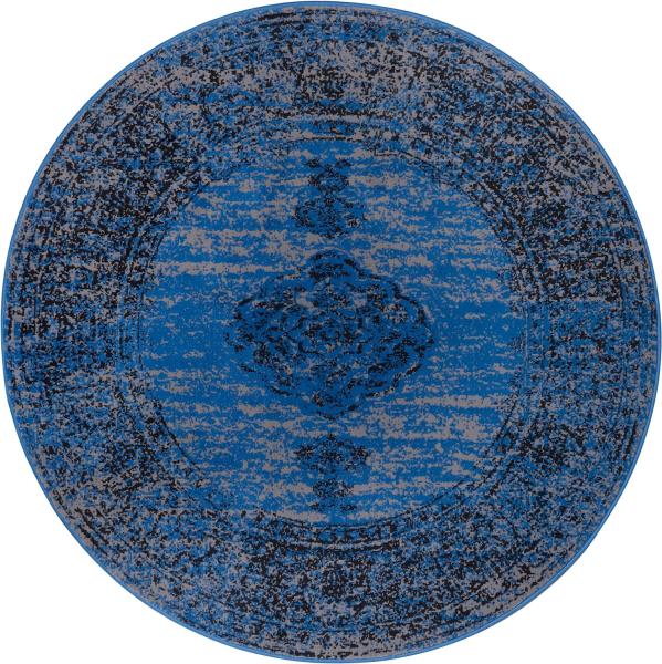 Kurzflor Teppich Méridional Jeansblau - 160 cm Durchmesser