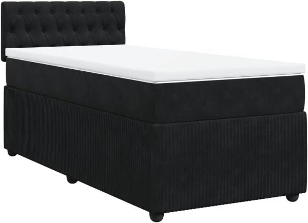 Boxspringbett mit Matratze Schwarz 80x200 cm Samt 3289898