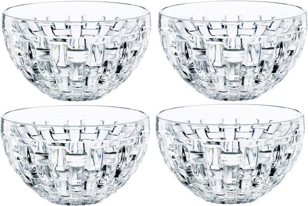 Nachtmann Bossa Nova Dipschale Rund, 4er Set, Schale, Snackschale, Glasschale, Kristallglas, Ø 9. 8 cm, 101322