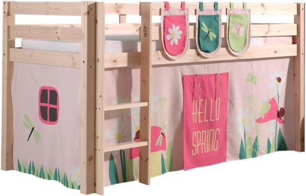 Spielbett Pino mit Textilset Vorhang und 3 Taschen \"Spring\"