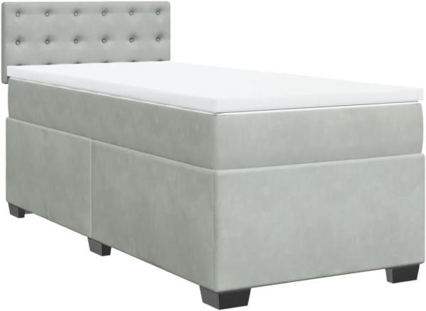 Boxspringbett mit Matratze Hellgrau 90x190 cm Samt 3288486