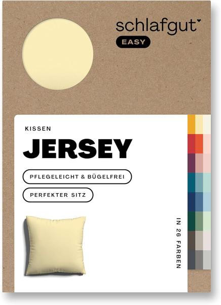 Schlafgut Kissenbezug EASY Jersey|Kissenbezug einzeln 80x80 cm| yellow-mid