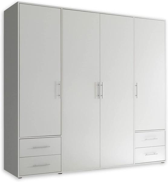 Kleiderschrank VALENCIA mit Drehtüren / Schubladen ca. 206 x 195 x 60 cm Weiß