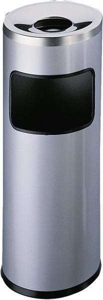 Durable Standascher mit Flammenlöschkopf SAFE rund, Metall, 250x630mm (ØxH), 17 l, silber metallic