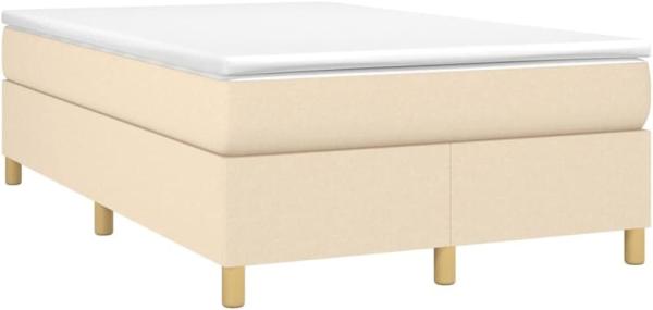 Boxspringbett mit Matratze Creme 120x190 cm Stoff (Farbe: Creme)