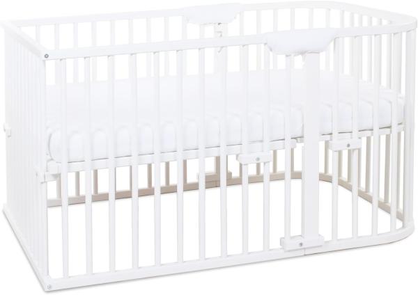 babybay Kinderbett-Set weiß lackiert Maxi Comfort Plus, Matratze Klima extraluftig + Umbausatzmatrat