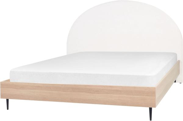 Bett cremeweiß heller Holzfarbton 180 x 200 cm MILLAY