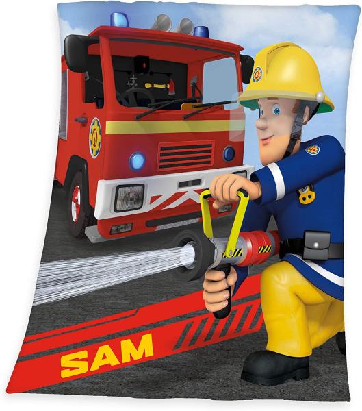 Feuerwehrmann Sam Kuscheldecke 'Sam & Jupiter' 130x160 cm