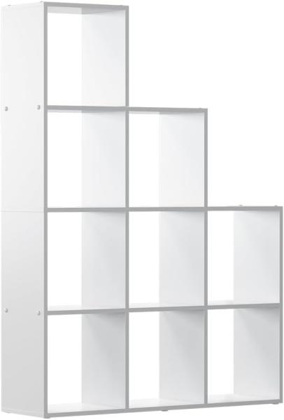 Livinity 'Aramis' Treppenregal, 9 Fächer, Spanplatte, weiß, 103,5 x 144 cm