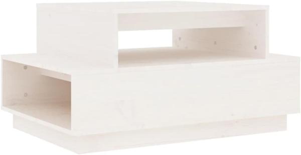 vidaXL Couchtisch Weiß 80x55x40,5 cm Massivholz Kiefer