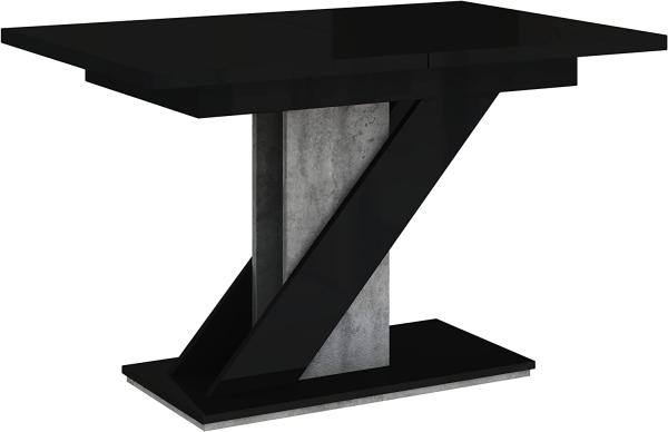 Tisch Malzik schwarz Hochglanz / beton