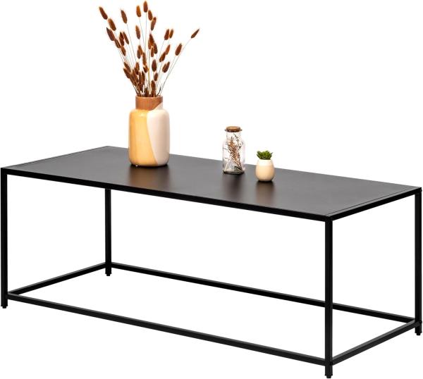 Couchtisch im Industrie-Design aus schwarzem Metall 110 x 41 x 35 cm