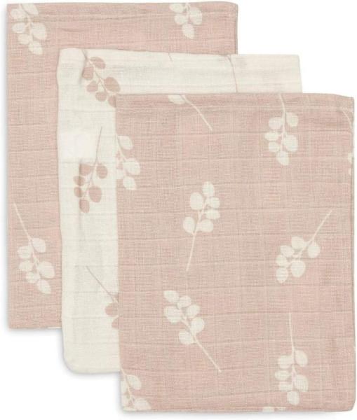 Jollein 536-848-67042 Waschlappen/Waschhandschuhe 3er Set Twig rosa/weiß (15x20 cm)