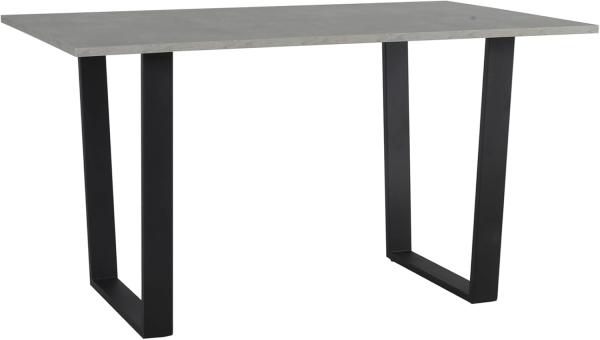 byLIVING Esstisch Shine / Moderner Küchentisch in Beton-Optik / Gestell Metall schwarz pulverbeschichtet / Esstisch / B 110, H 76, T 70 cm