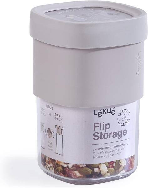 Lekue Flip Storage Beige Vorratsdose 800 ml