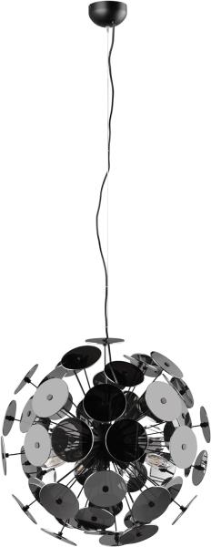 Ausgefallene Pendelleuchte DISCALGO mit Glas Lampenschirm Chrom bedampft Ø 54cm