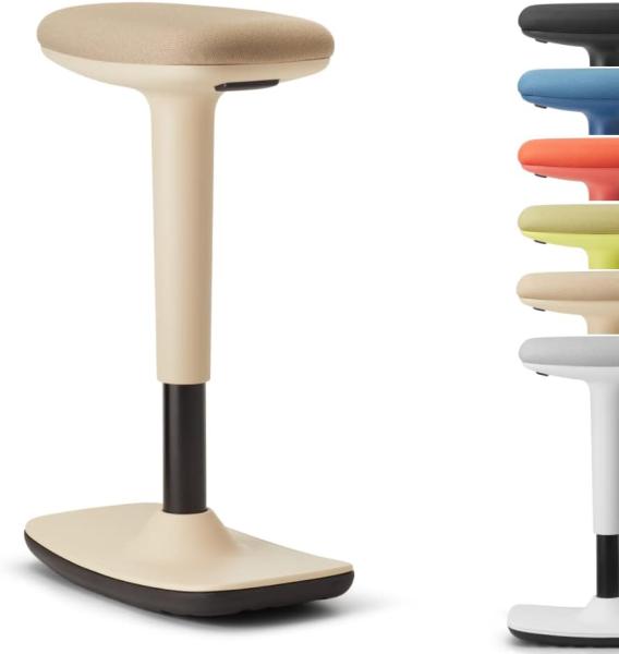 Trendoffice to-Swift, ergonomischer Stehsitz/Hocker mit Wippfunktion, Stehhilfe, höhenverstellbar, modernes Design, Homeoffice, by Dauphin (Sand)