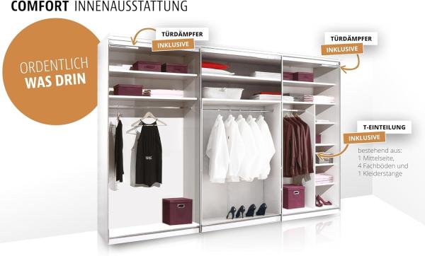 Staud Schwebetürenschrank, Holzwerkstoff, Mocca, 222cm / 280cm / 68 cm (H/B/T) Bild 3