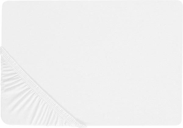 Spannbettlaken Baumwolle weiß 160 x 200 cm JANBU